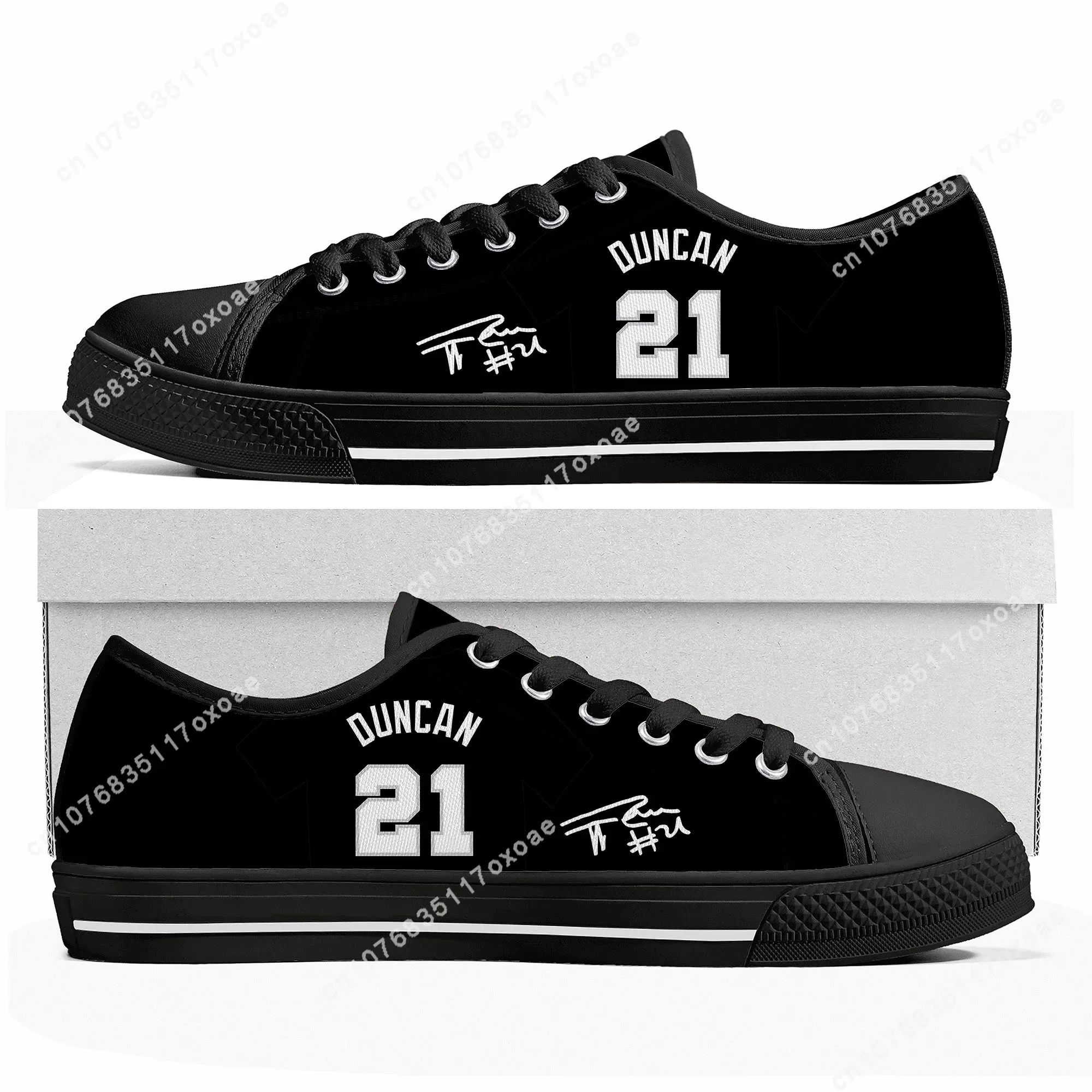 

Tim Duncan NO 21 basketball Low Top Sneakers Mens Womens Teenager High Quality Canvas Sneaker couple Casual Shoes Customize Shoe