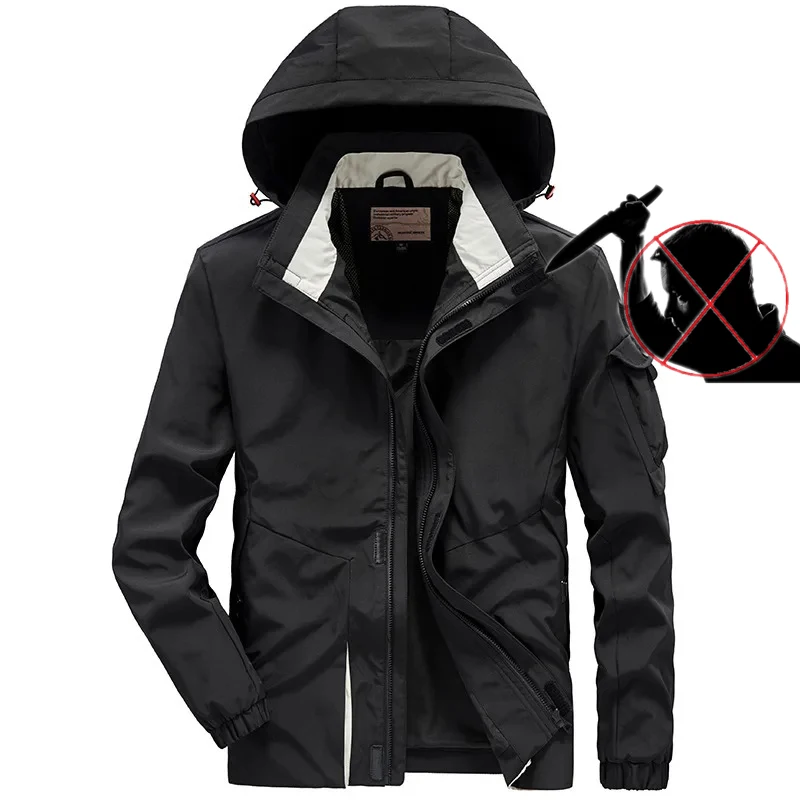 

2024 Spring Mens Fashion Hooded Jacket Tactical New Zipper Bomber Jacket Hiking Trekking Casual Windbreaker Plus Size Tops