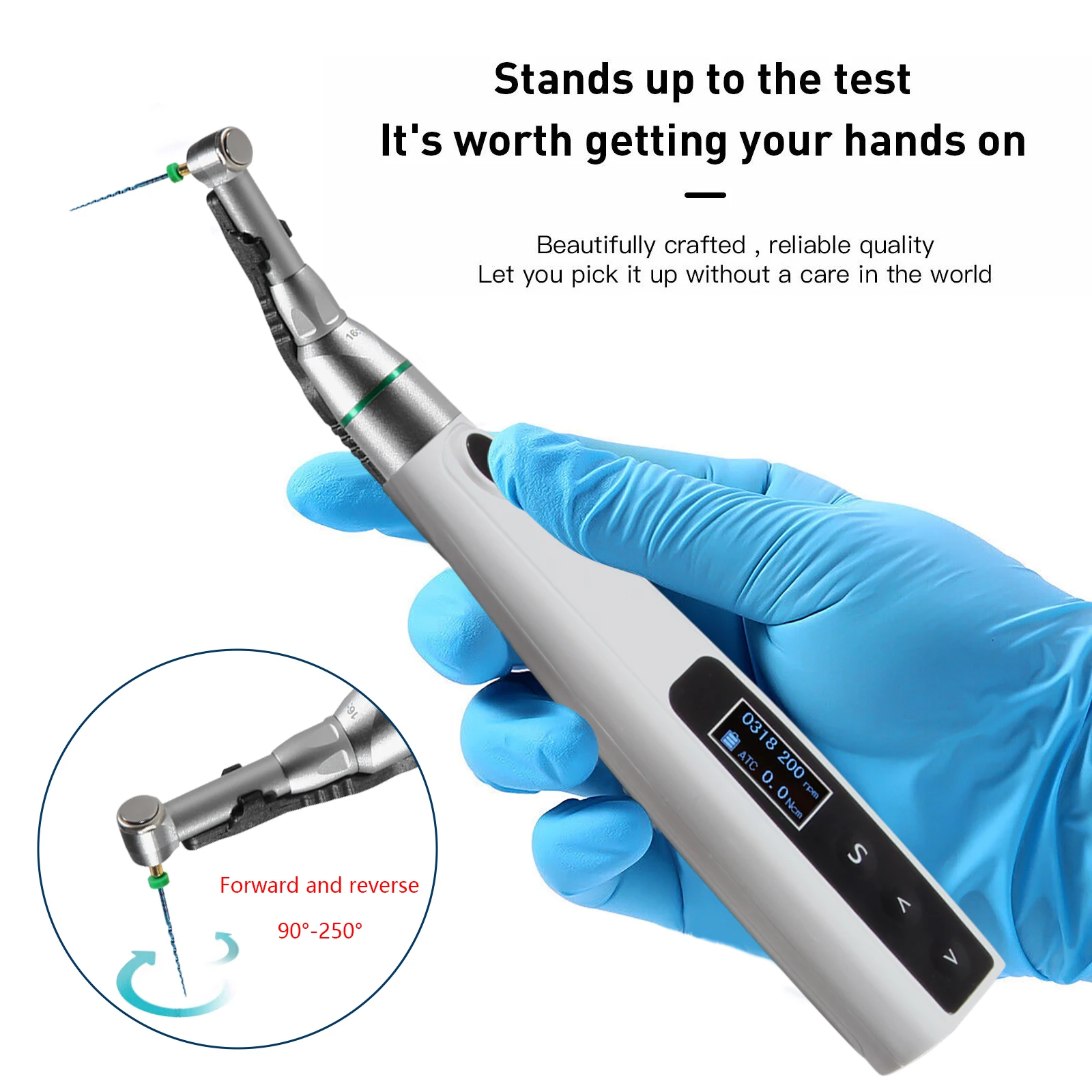 New Innovation!  den tal Endo Motor Endodontics Treatment LED Root Canal Handpiece 16:1 Ratio Built in Apex Locator 2in1 Cordles