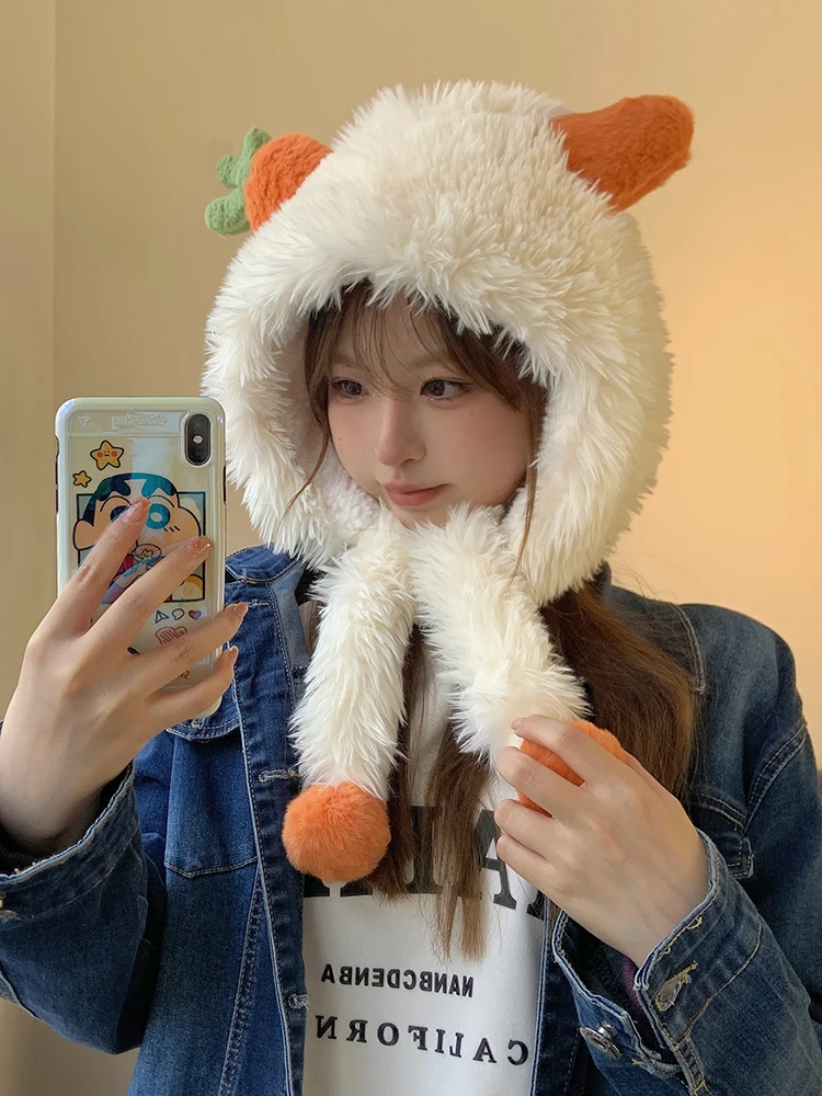 

2024 Winter False Rex Rabbit Fur Bomber Hat Ushanka Cap Trapper Russian Artificial Hats Unisex False Rex Rabbit Fur Cap R247