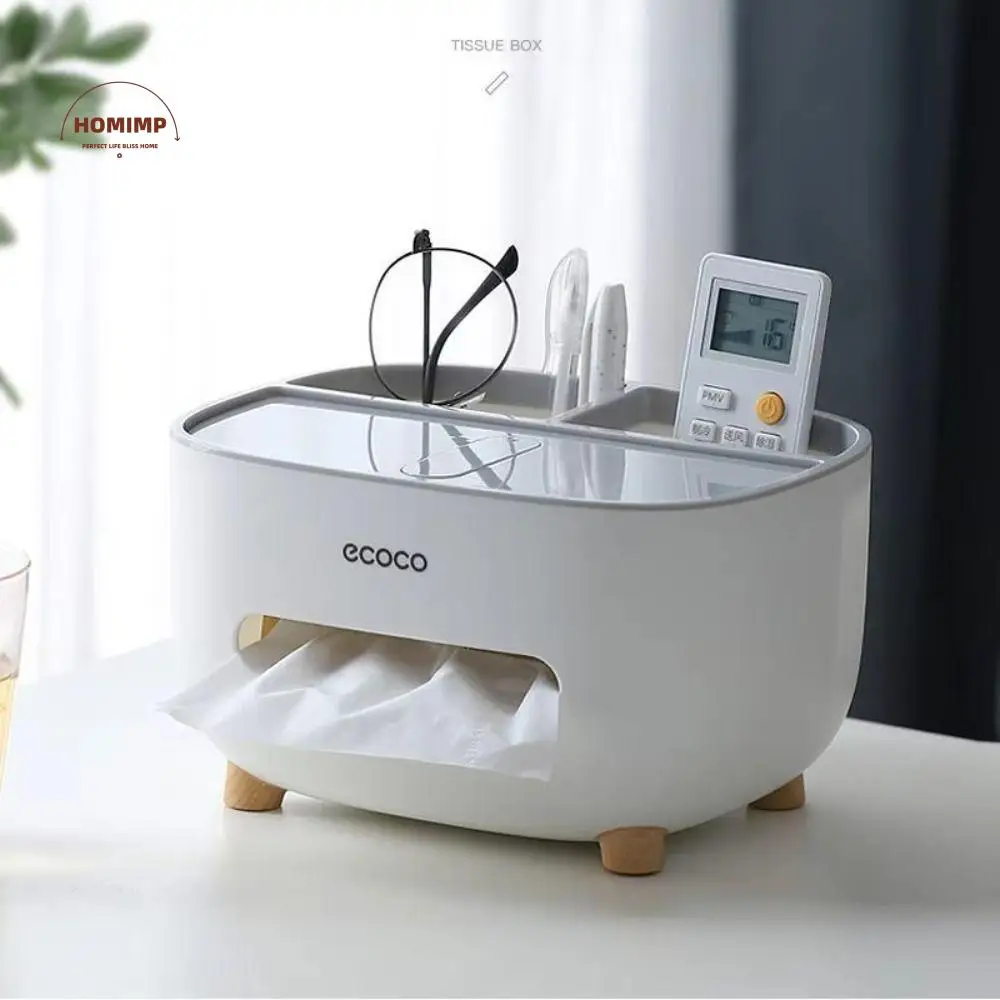 

Nordic Style Tissue Box Holder Plastic Household Napkin Storage Box Practical Remote Control Storage Living Room