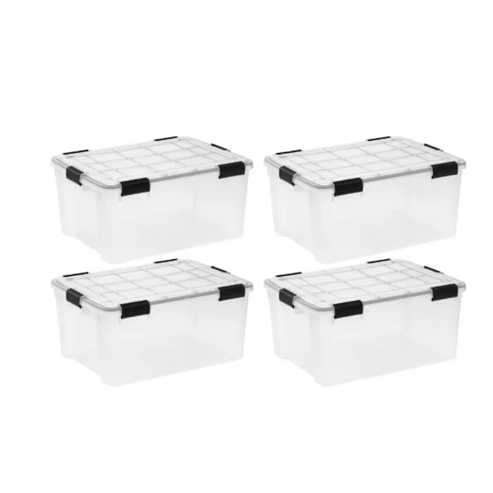 

60 qt. /15 Gal. Plastic Storage Bins with Sealed Lids, Clear Gasket Box, Airtight Containers 4Pk