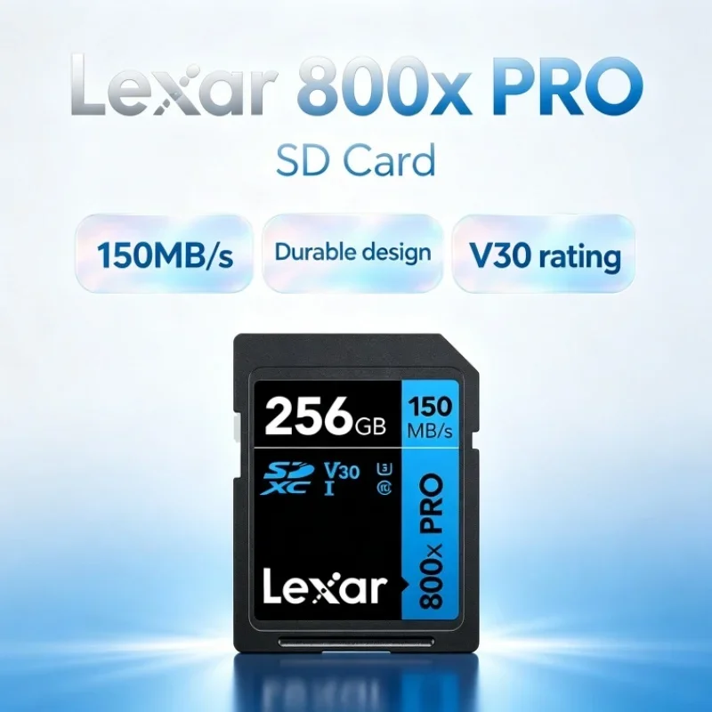 Lexar SD Card 800x Pro Read 150MB/s SDXC Flash Card 64GB 128GB 256GB Storage Card UHS-I V30 SDHC 128GB Memory Card for Camera