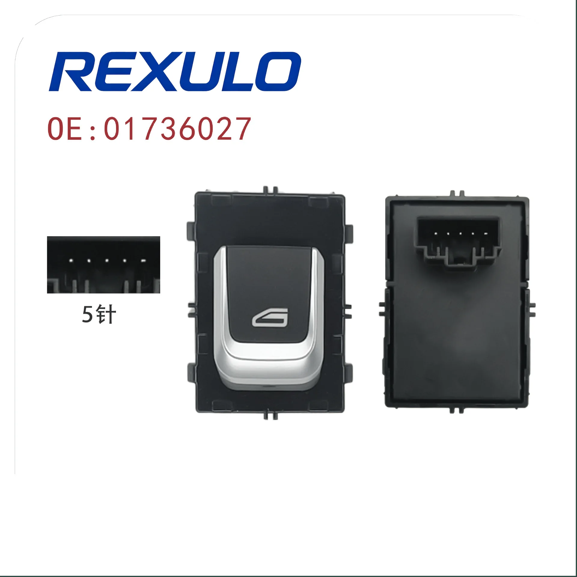 01736027 Master Power Window Single Switch for Geely Vision X1 X3 Glass Lifter Control Button 5 Pins Passenger Rear Side