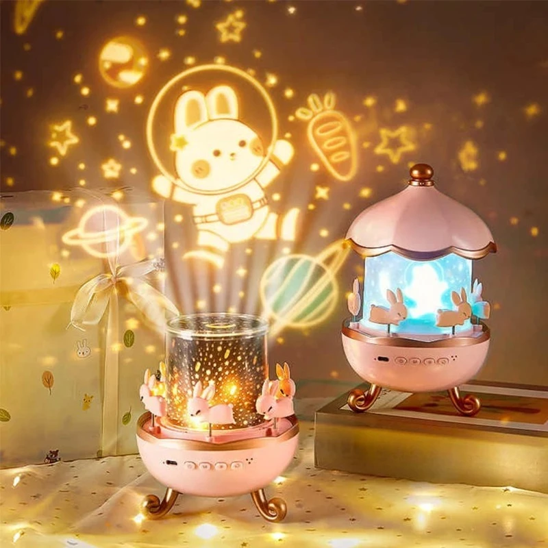 

LED Star Projector Night Light with Bluetooth Speaker 6/21 Films Kawaii Ocean Projection Lamp for Kids Baby Bedroom Decor Gifts