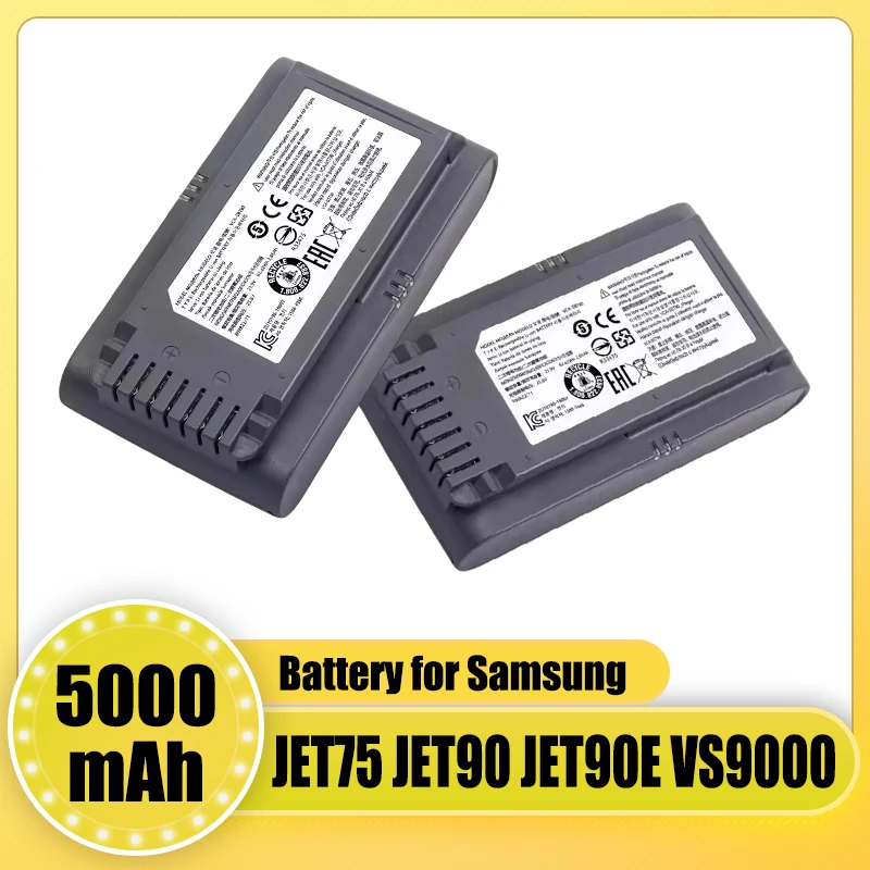 21.6V 5000mAh VCA-SBT90 For Samsung Vs9000 Jet90 Jet75 Cordless Handheld Vacuum Cleaner Battery Replacement