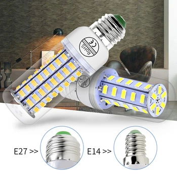220V נורת תאורה לתירס LED E27 מנורת E14 פוקוס GU10 נר LED B22 למפה נורת לילה LED G9 בומבילה בית יקרת