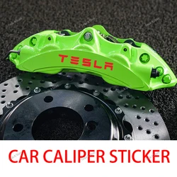 9PCS Car Brake Caliper Sticker Heat Resistant Decal Decoration PVC Sticker Decal Auto Accessories For Tesla Model 3 X S Y P100D