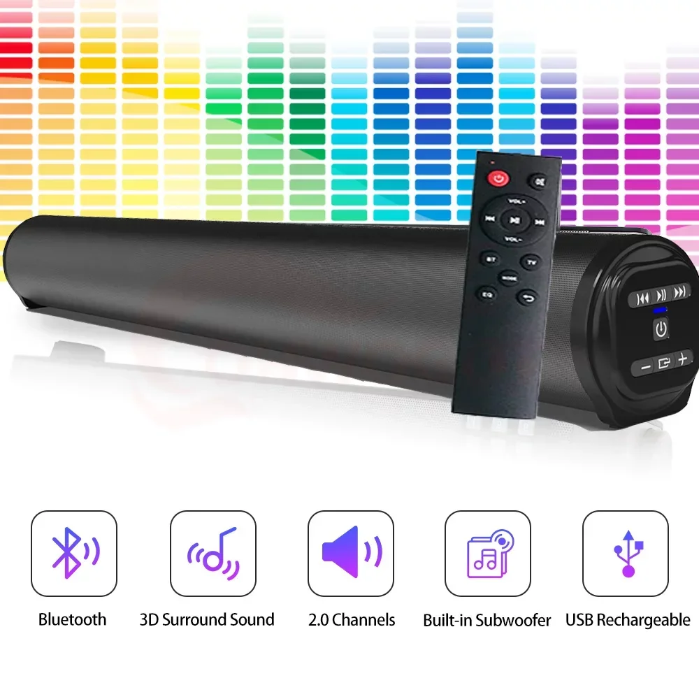 Portable Wireless Bluetooth Speaker System Super Power Speaker Surround Stereo Home Theater TV Projector Subwoofer Caixa De Som