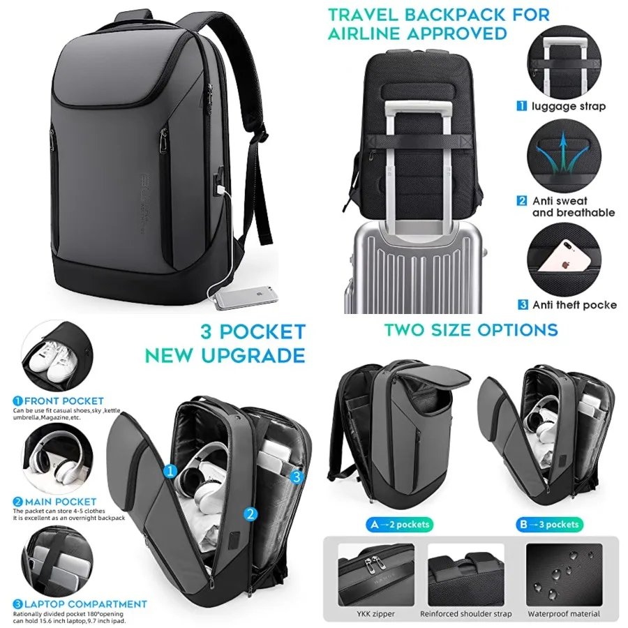 

Business Smart Backpack Waterproof fit 15.6 Inch Laptop Backpack with USB Charging Port, Travel Durable Backpack