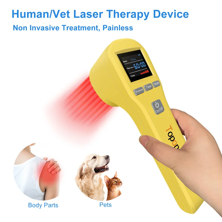 16x650nm+4x808nm Physiotherapy Cold Laser for Pain Relief Wound Healing Red Light Therapy Device for Humans Animals Home Use