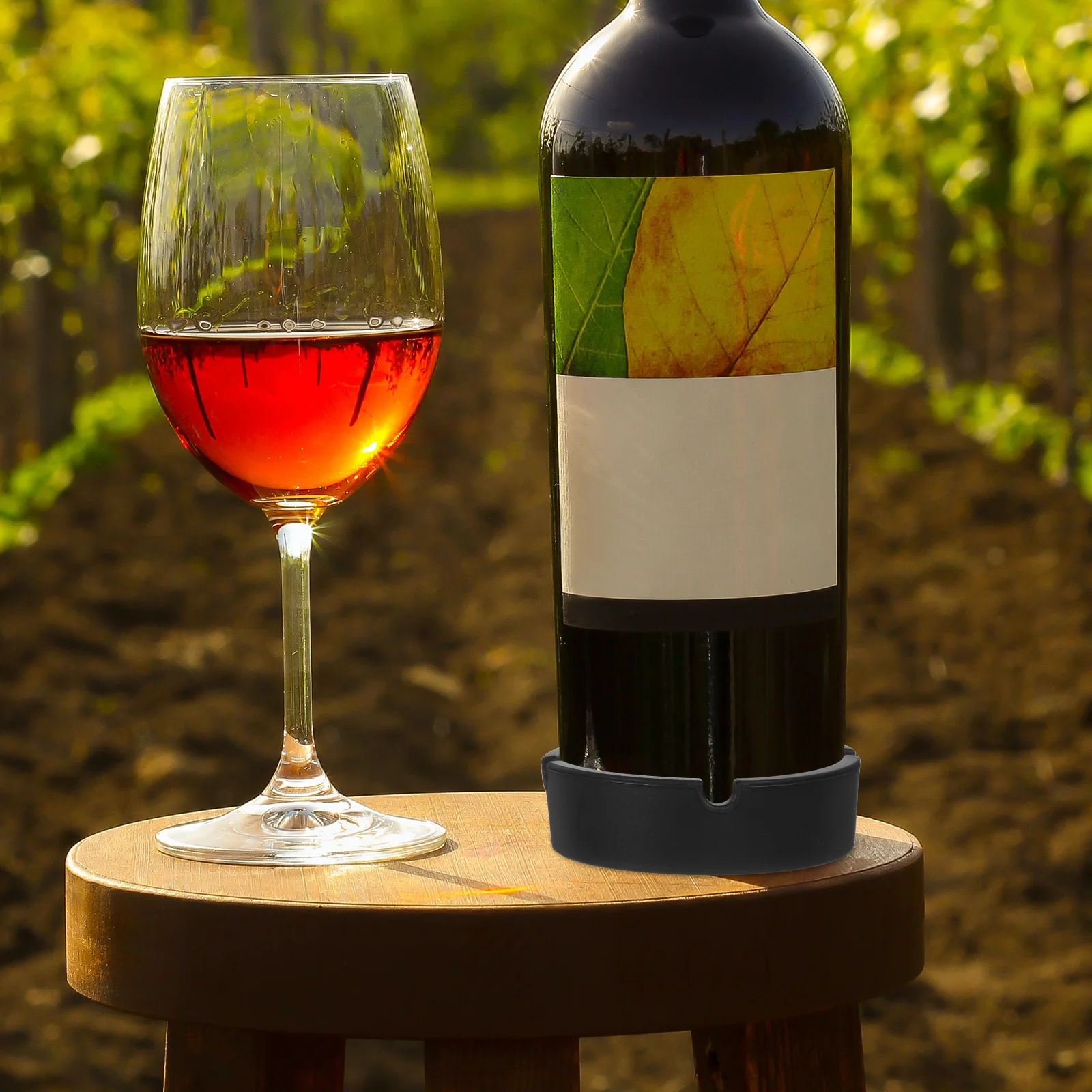 

Non-Slip Reusable Wine Bottle Holder Beer Bottle Mat Silicone Pad For Home Dining Table Organizer Elegant Washable