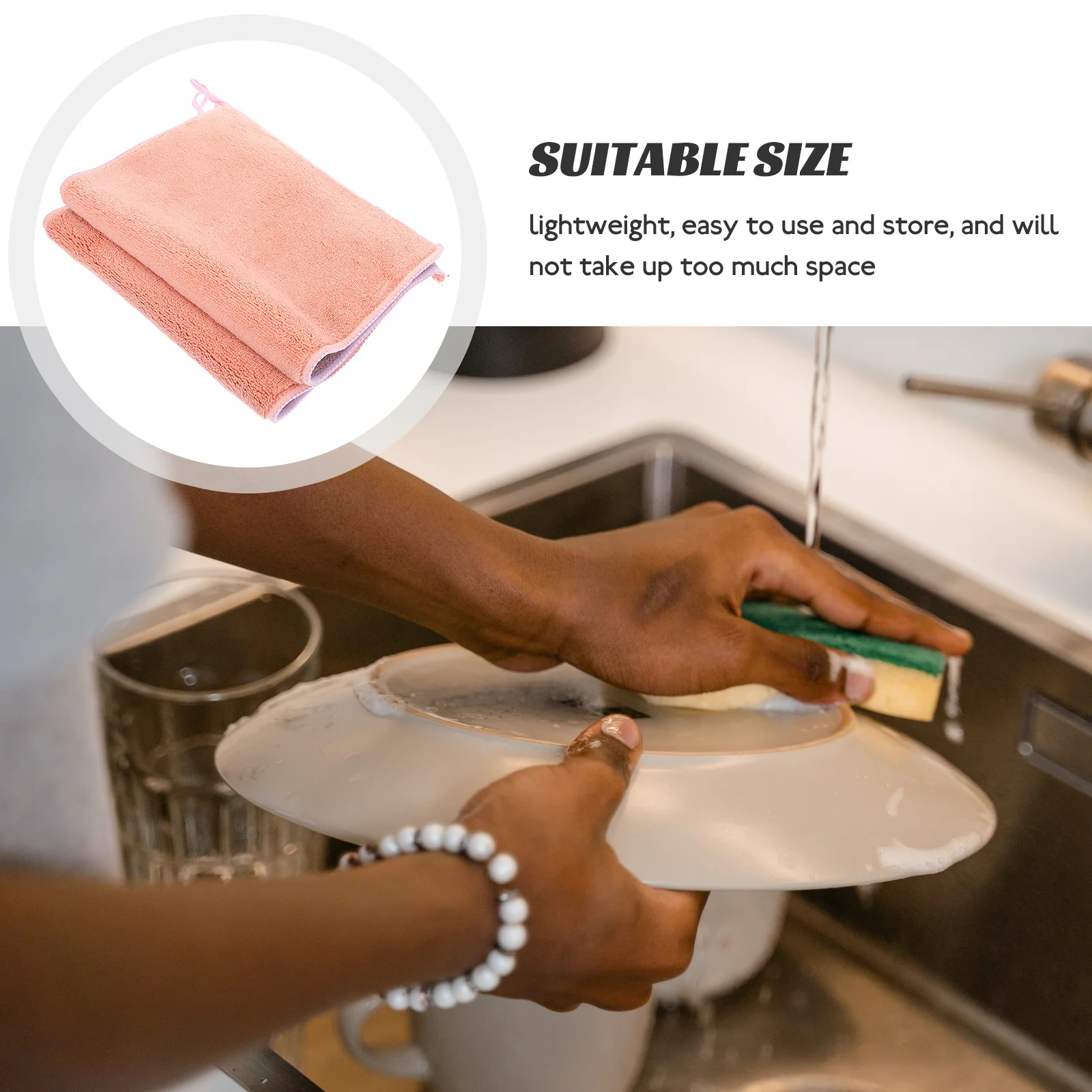 

2pcs Water Absorbent Dish Cloths Fiber Cleaning Towels Kitchen Utensils Wiping Multi-Function Washcloths Non-Scratch