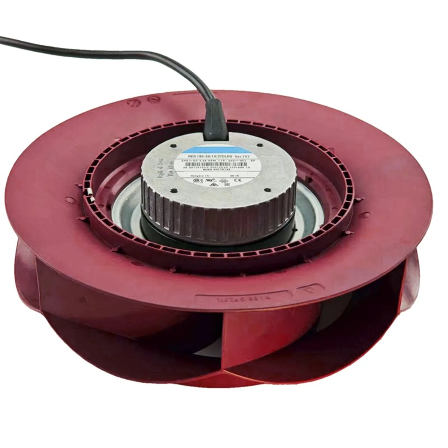 RER 190-39/14/2TDLOU φ190mm 19069 Fan RER190-39/14/2TDLOU DC 24V 2.4A 58W Diameter 19cm 4-Wire Centrifugal Cooling Fan