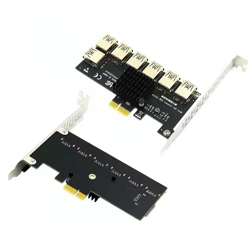 

Adapter For Bitcoin Mining PCI Express Multiplier Riser Card Extender PCIE 1X To 16X PCIE 1 to 7 USB3.0 Slot