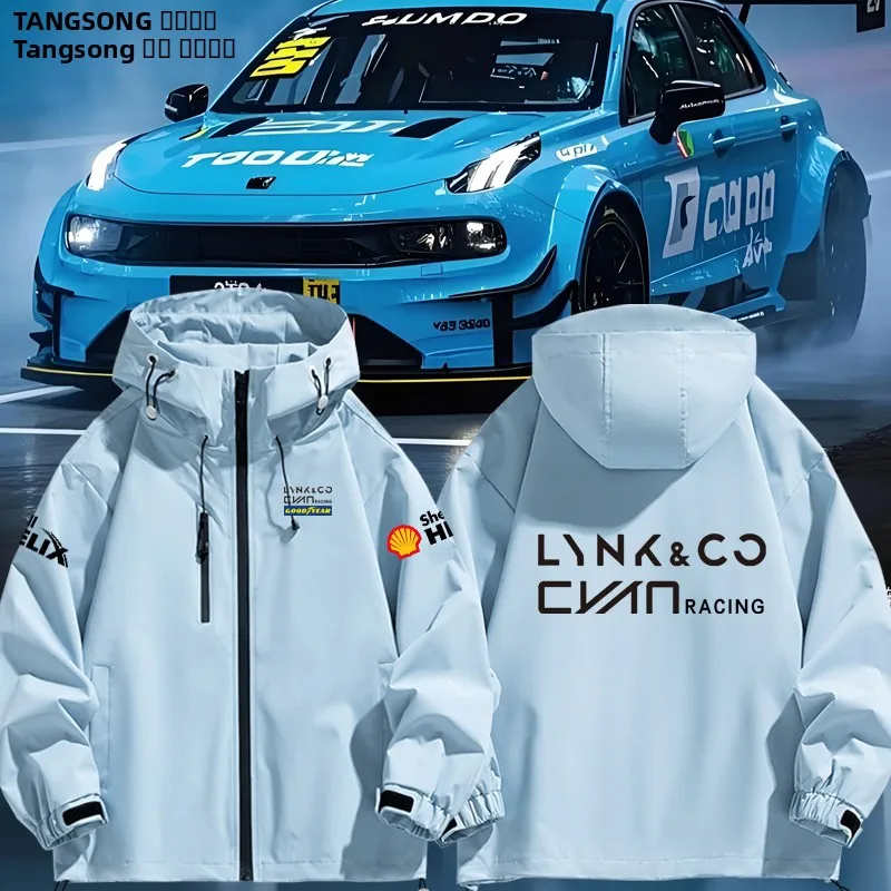 

Куртка Lynk Cyan Racing T TCR World Tour Racing, ветрозащитная, из полиэфирного волокна, с длинными рукавами, капюшоном и застежкой-молнией