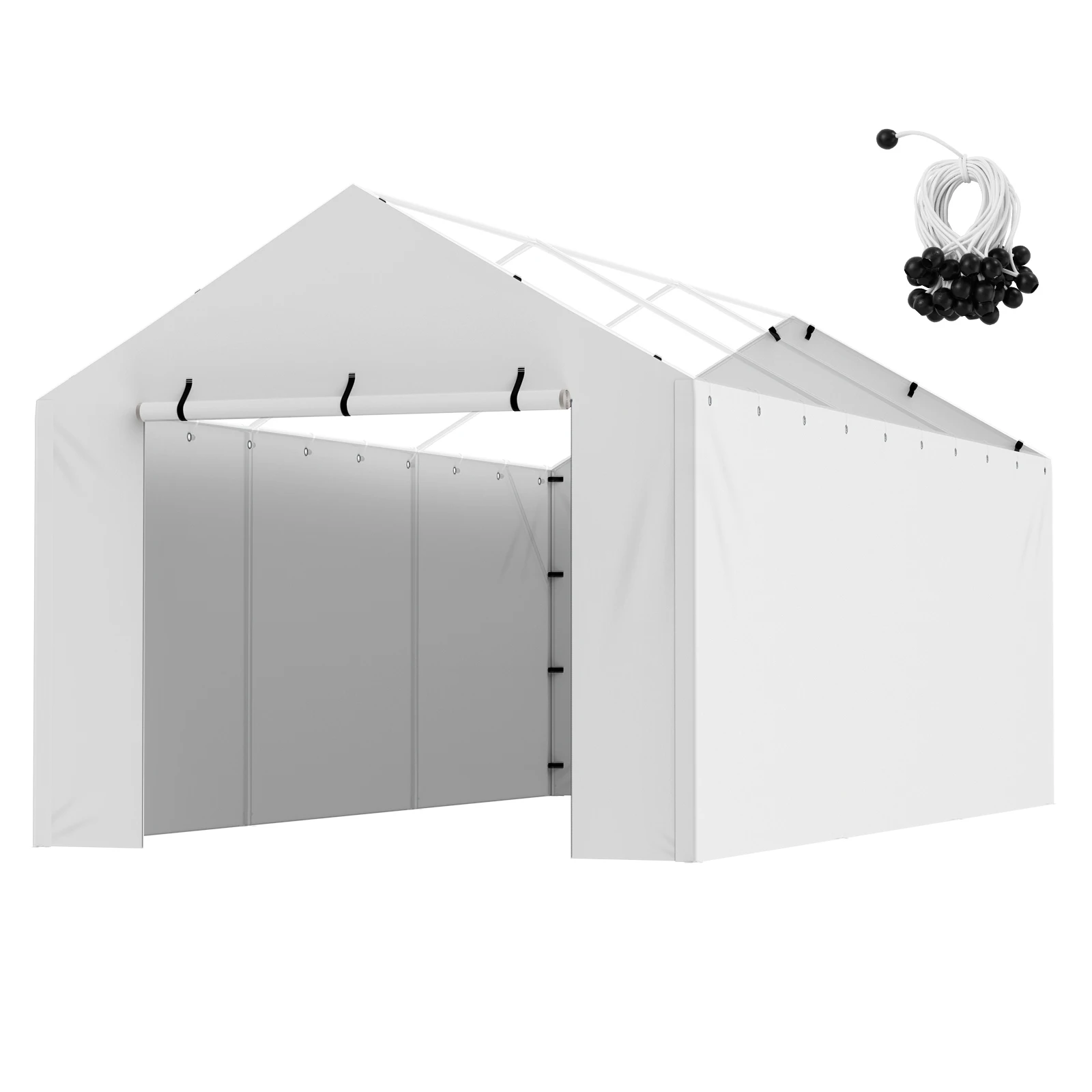 

VEVOR Carport Replacement Canopy Cover Side Wall 10 x 20 ft Garage Tent Shelter Tarp Heavy-Duty Waterproof & UV Protected