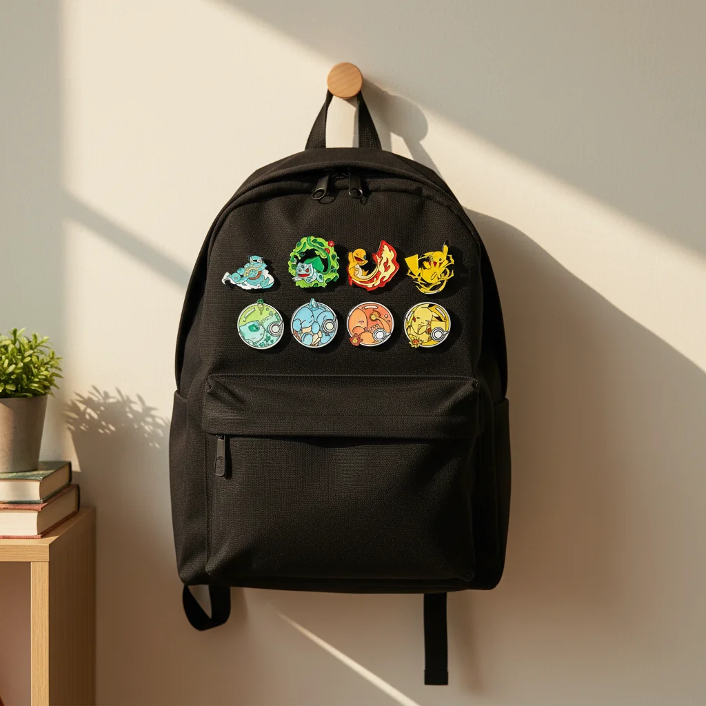 8 Pcs Anime The Pokemon Cartoon Brooch Christmas Character Enamel Pin Backpack Clothing Jewelry Metal Badge Accessories Gift