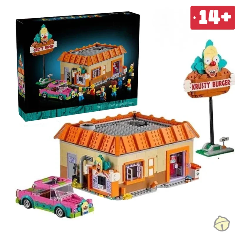 2026 MOC escena callejera Krusty Burger bloques de construcción modelo de construcción ladrillos aptos 10352 juguetes para niños conjunto de regalo de cumpleaños