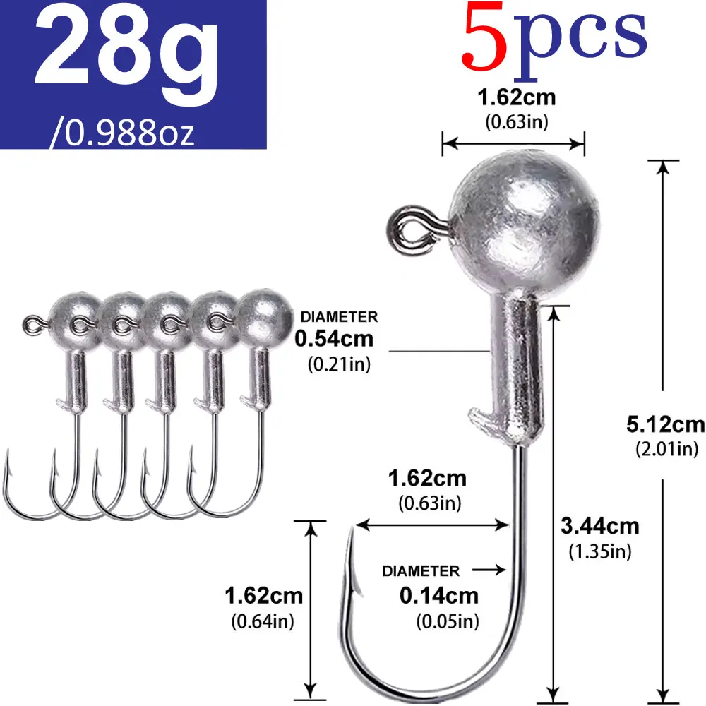 Lurestiker Box Paket 1g 2g 3g 4g 8g 10g 12g 14g 18g 20g 25g 28g Kurbel Angeln Jig Kopf Haken für Weichköder Wurm Köder Tackle