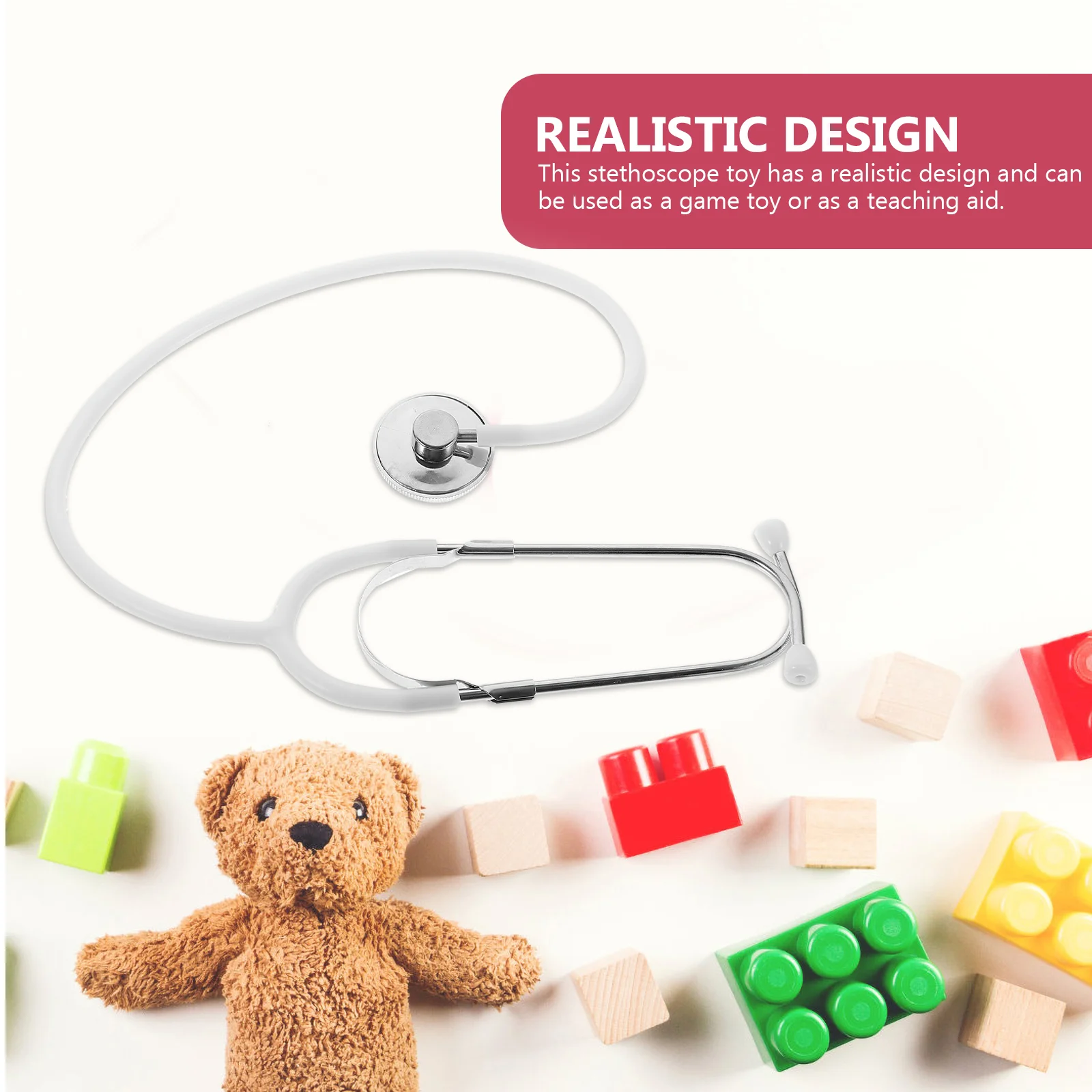 Stéthoscope en plastique pour enfants, jouet de simulation, ensemble de jeu de médecin, travail d'infirmière, accessoires