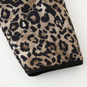 Zevity gepolsterte Baumwolle mit weiblicher Vintage-Leopard, langärmelige weibliche Hülse, Knöpfe, Freizeitmantel, Tops, CT6287, 2024 6 Hauptverkäufe Zevity Casacos - №3