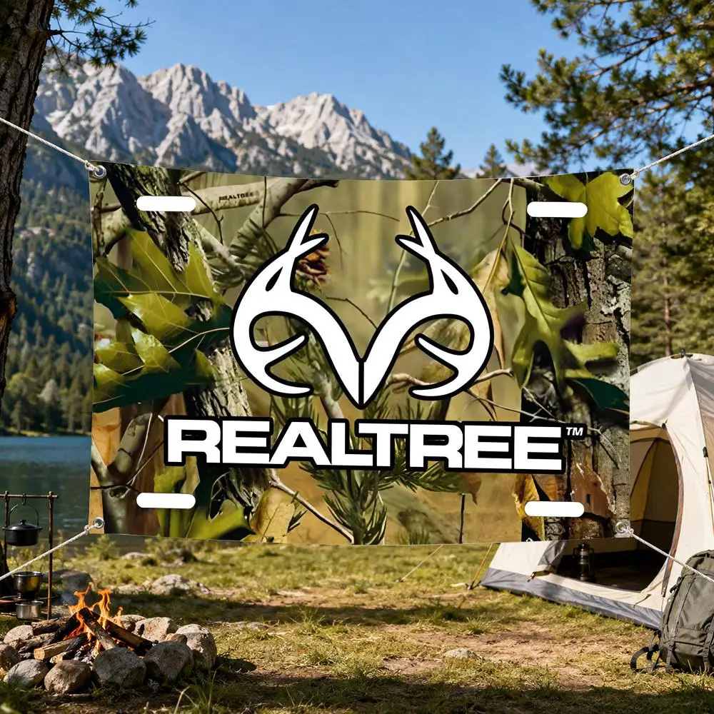 R-Realtree Real Tree Camo Flags Aesthetic Wall Tapestry Printed Wall Hanging Living Room Party Outdoor Decor