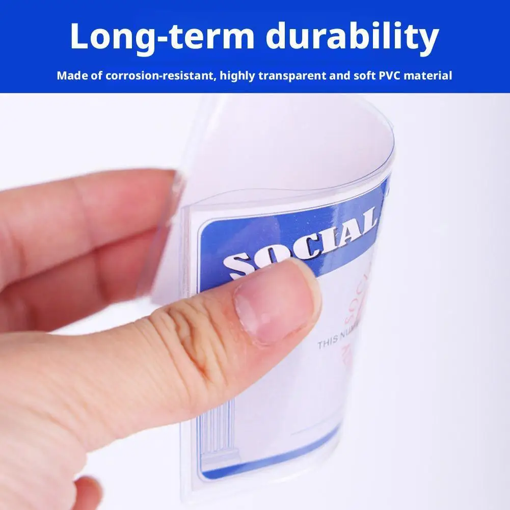 Waterproof PVC Card Holder Sleeve, Transparent ID Badge Holder for Driver License, Credit Card, Bus Pass, Medical Card Protector