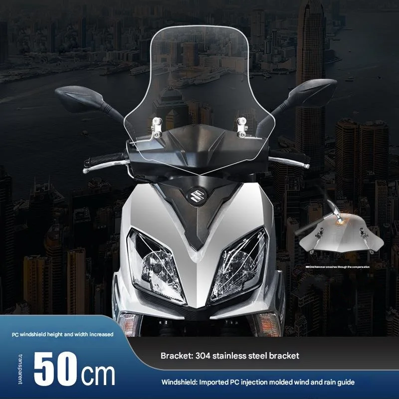 For UY125 Motorcycle High Toughness PC Front Windscreen, Anti-scratch Wear Resistant Wind Deflector Panel