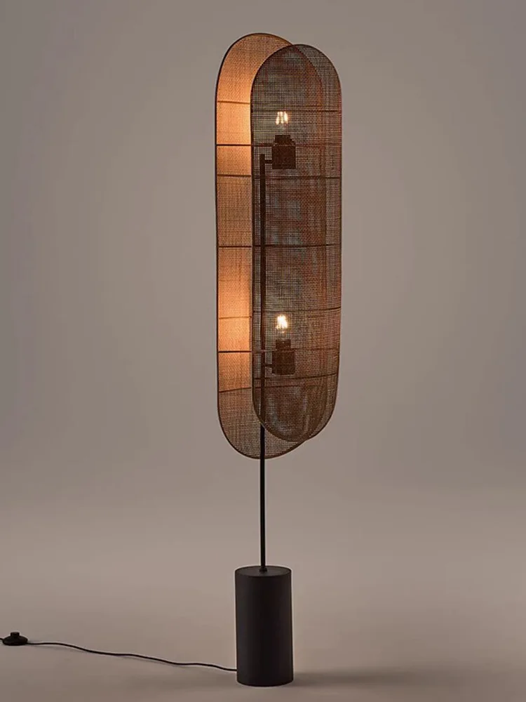 โคมไฟตั้งพื้นหวายสร้างสรรค์ สไตล์ญี่ปุ่นวาบิซาบิ สำหรับห้องนั่งเล่น บีแอนด์บี ห้องน้ำชา แสงไฟสร้างบรรยากาศ