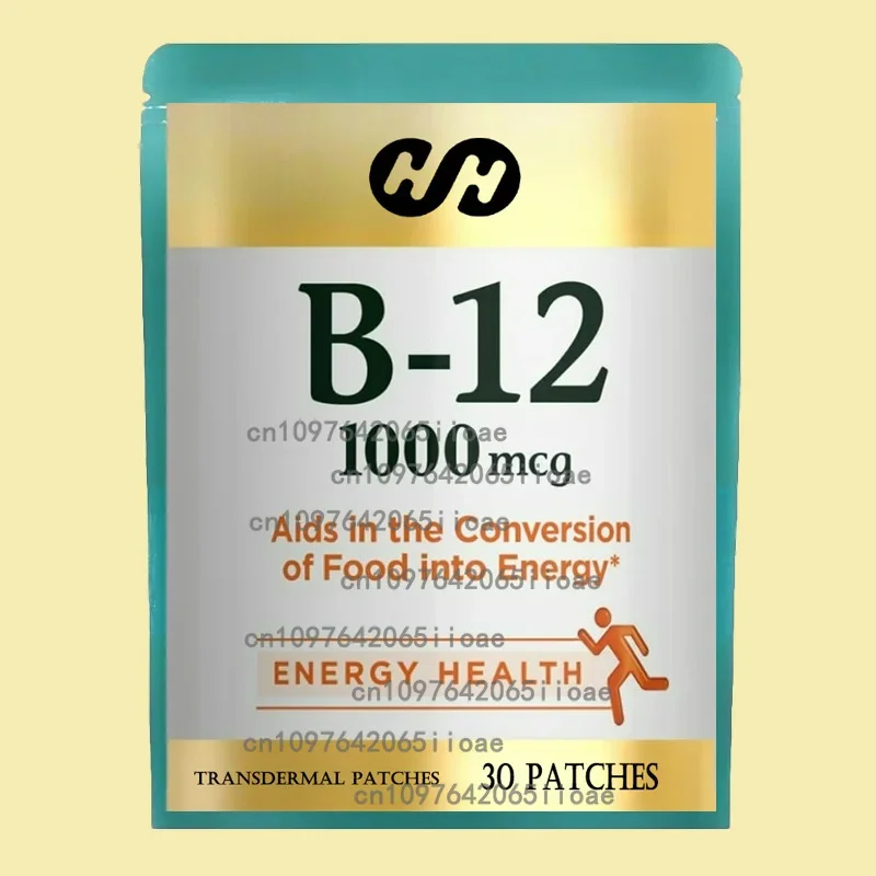 

30 Patches B12 Transdermal Patches - 100% Natural Vitamin Patches for Women, Energy, & Body Support