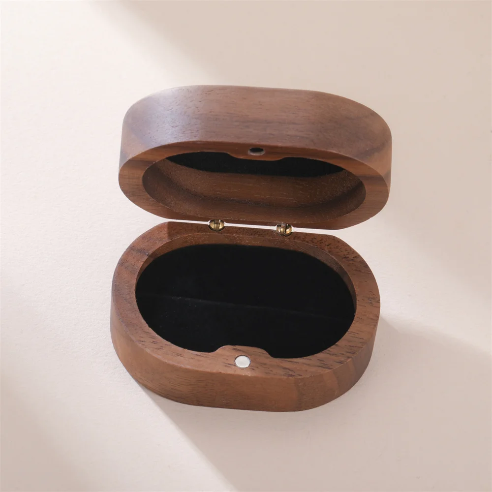 My Shape Wooden Box for Brooch Cufflinks Earrings Jewelry Gift Box Jewelry Packaging Box for Ceremony Wedding Proposal Ring New