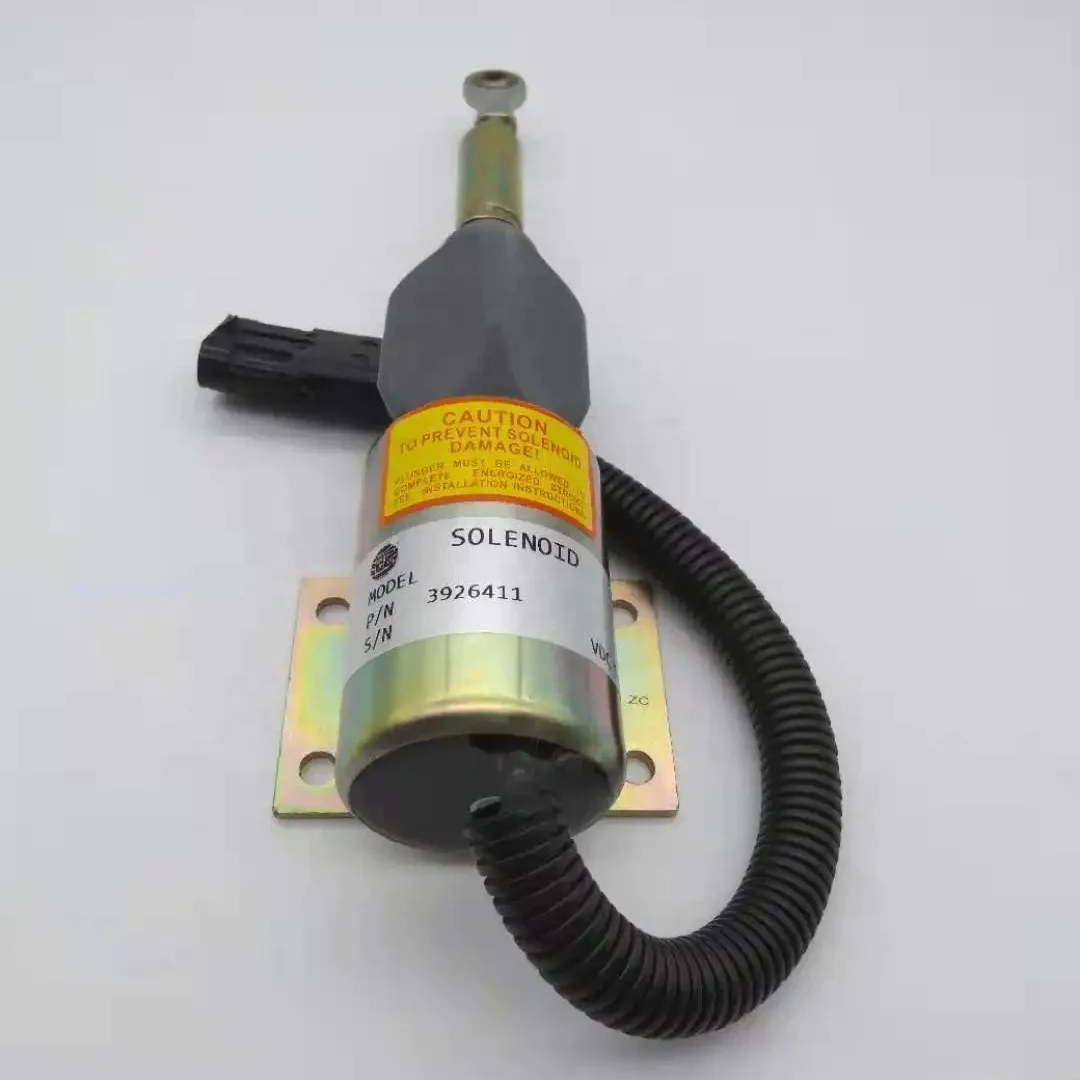 SA-4257-12-Válvula Solenoide de apagado de parada, 3926411, 12V, compatible con motor diésel de 6CT de excavadora