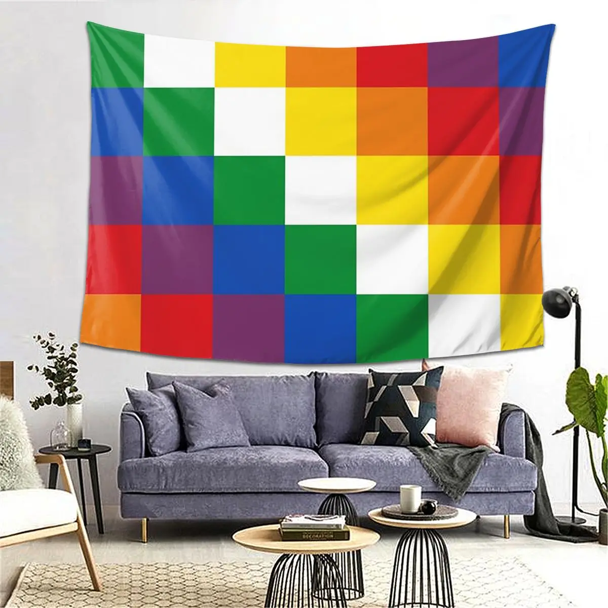 

Гобелен Wiphala, декор, художественные эстетические гобелены для гостиной, спальни, дома, настенная ткань, настенная подвеска