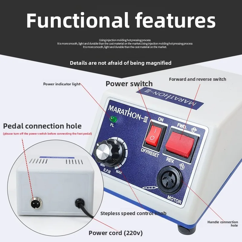 III Nail Polish Electric Grinder N3 Nail Removal and Grinding Machine, Nail Polishing Machine, Engraving Machine, Tooth Machine