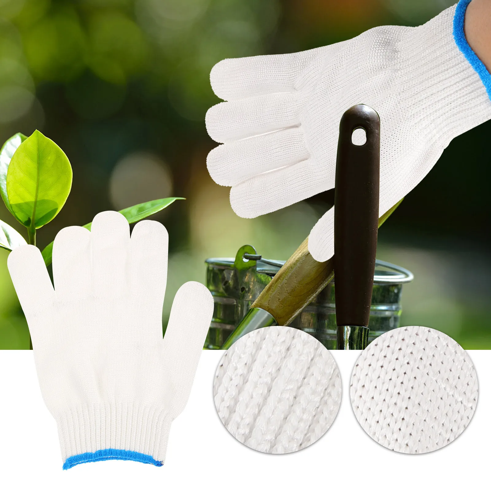 

12Pairs Flexible Work Gloves Professional Gardener Gift Easy Movement Reusable Durable Outdoor Garden Protection