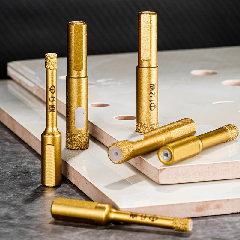 6-12mm Tile Drill Bit Dry Diamond Drill Core Bits Ceramic Glass Marble Tile Brazed Hole Saw Cutter Granite Marble Drill Bits