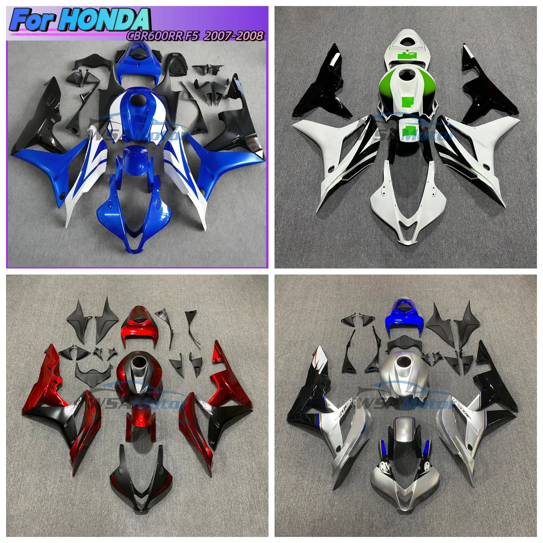 

Motorcycle Fairings Kit For HONDA CBR600RR F5 2007 2008 CBR600 RR CBR 600RR 07 08 Injection White Red Orange Bodywork Set