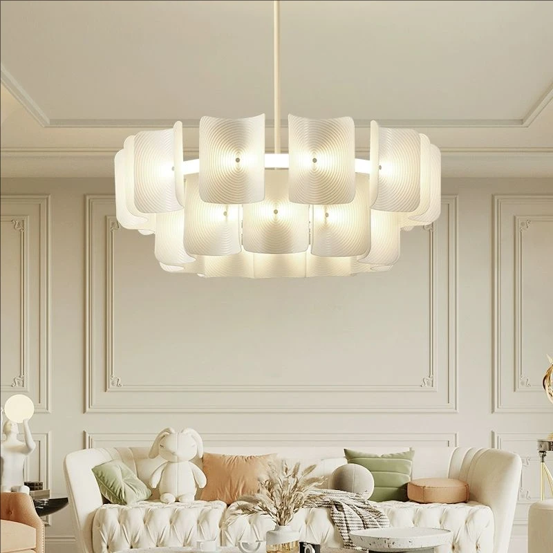 

Antique French Style Pendant Lamp Retro Creamy Warm Light for Living Room Study Dining Bedroom Main Lighting