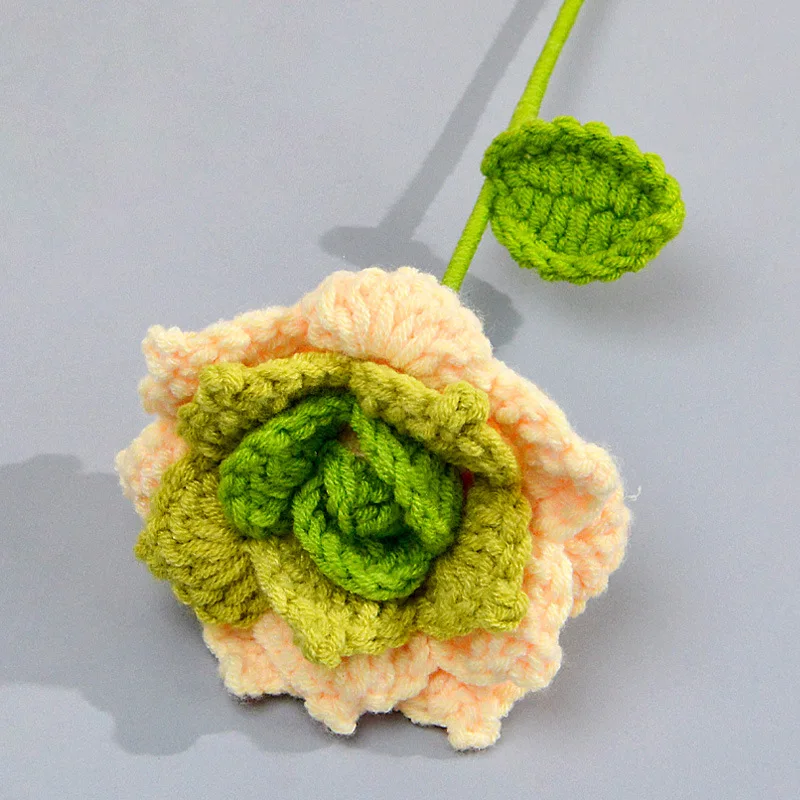 1 x handgefertigte Häkelblumensträuße, gestrickter Rosenstrauß aus Stoff für DIY-Heimdekoration, Geschenk für Frau, Frau, Mutter, Freundin, Liebhaber – Detail 11