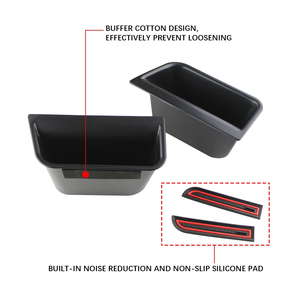 1Pair ABS Car Door Handle Boxes Case for Ford Explorer 2020 2021 2022 2023 Door Armrest Storage Box Holder Accessories