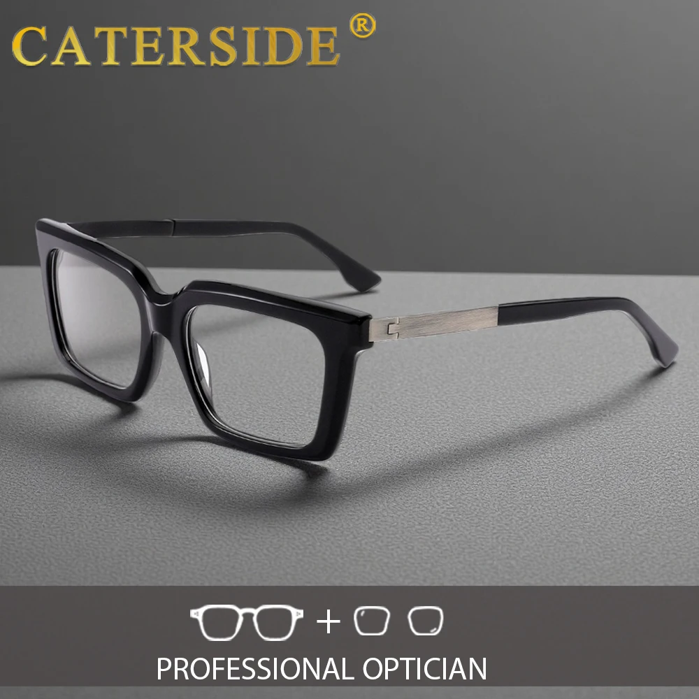 

CATERSIDE мужские оптические очки модный ацетатный металлический каркас индивидуальные очки по рецепту женские деловые очки