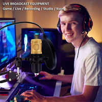 Podcast Equipment Bundle with BM800 Microphone and V8 Sound Card Metal Shock Mount Perfect for Podcasting Gaming Music Recording