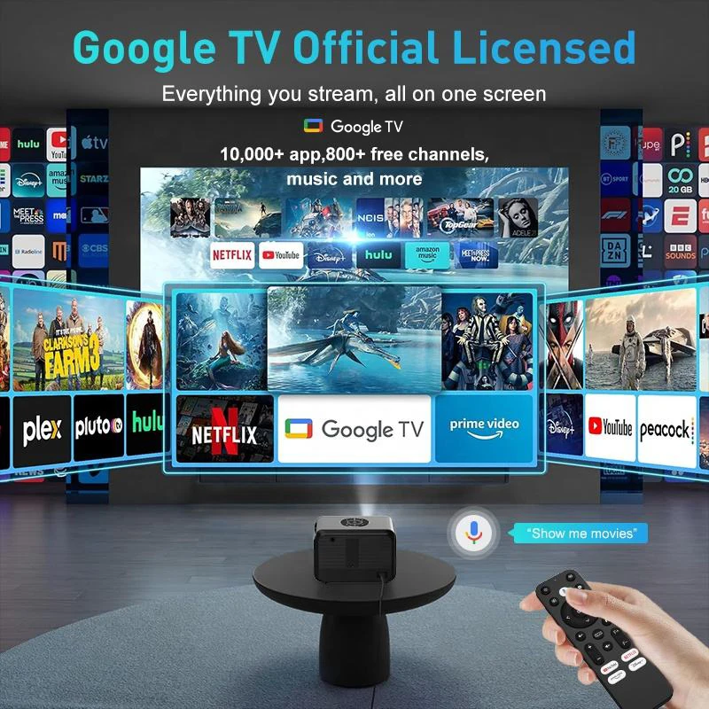 For Google TV Full Hd Home Cinema Video Projector Smart Android Wireless WiFi Projector