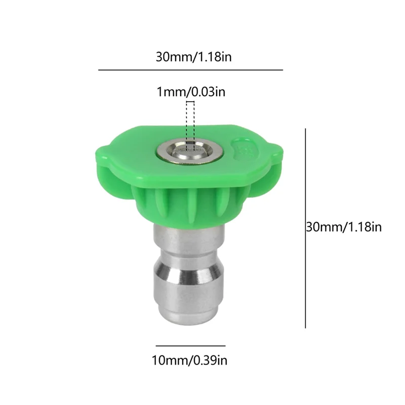 Lavadora De Pressão Bico De Pulverização Conjunto De Ponta, Bico De Pulverizador De Substituição Dicas Para Lavadoras De Pressão Acessórios, Verde, 5 Pacote