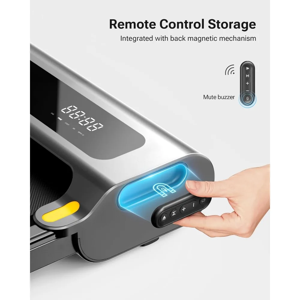 وسادة مشي للمكتب المنزلي - جهاز سير بحزام ركض كبير 16 وات × 41 لتر، جهاز تمرين محمول للمشي والركض