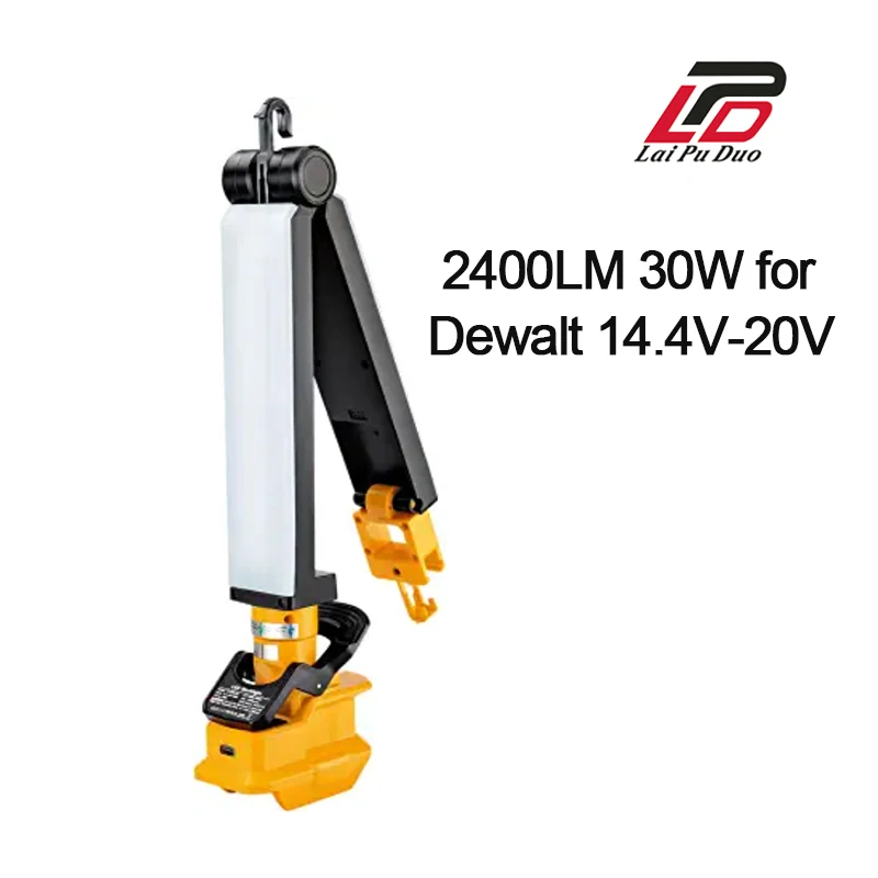 

2400LM 30W for Dewalt 14.4V-20V Max Li-ion Battery Led Work Light (Battery not included) Convenient Outdoor Camping DCB203