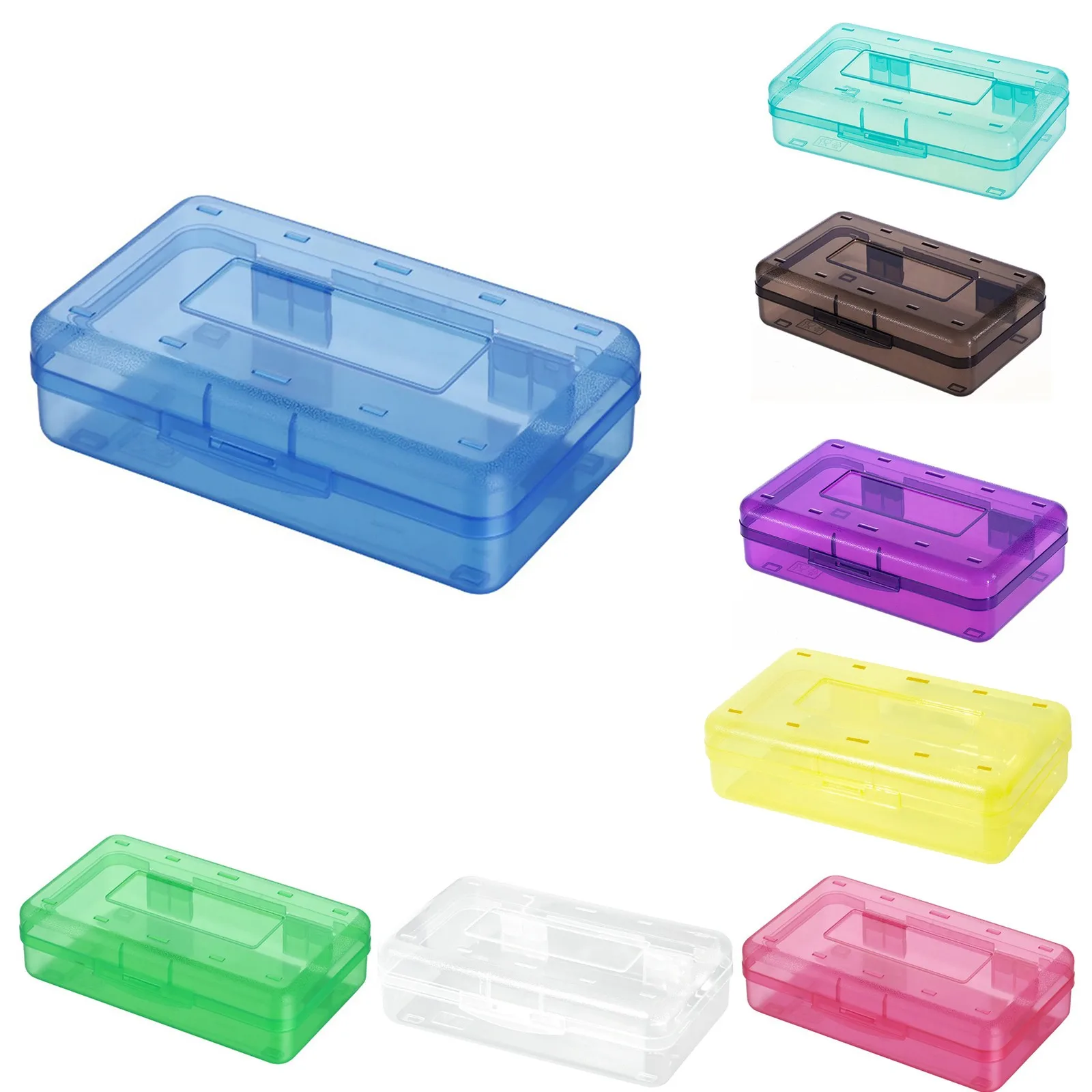 Plastic Transparent Pencil Case Large Capacity Multifunctional Student Stationery Storage Box Student Pencil Case