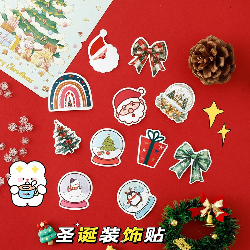 120Pcs Gift Sealing Stickers Christmas Tree Design Self-adhesive Santa Mail Festival Party Business Decorations Labels