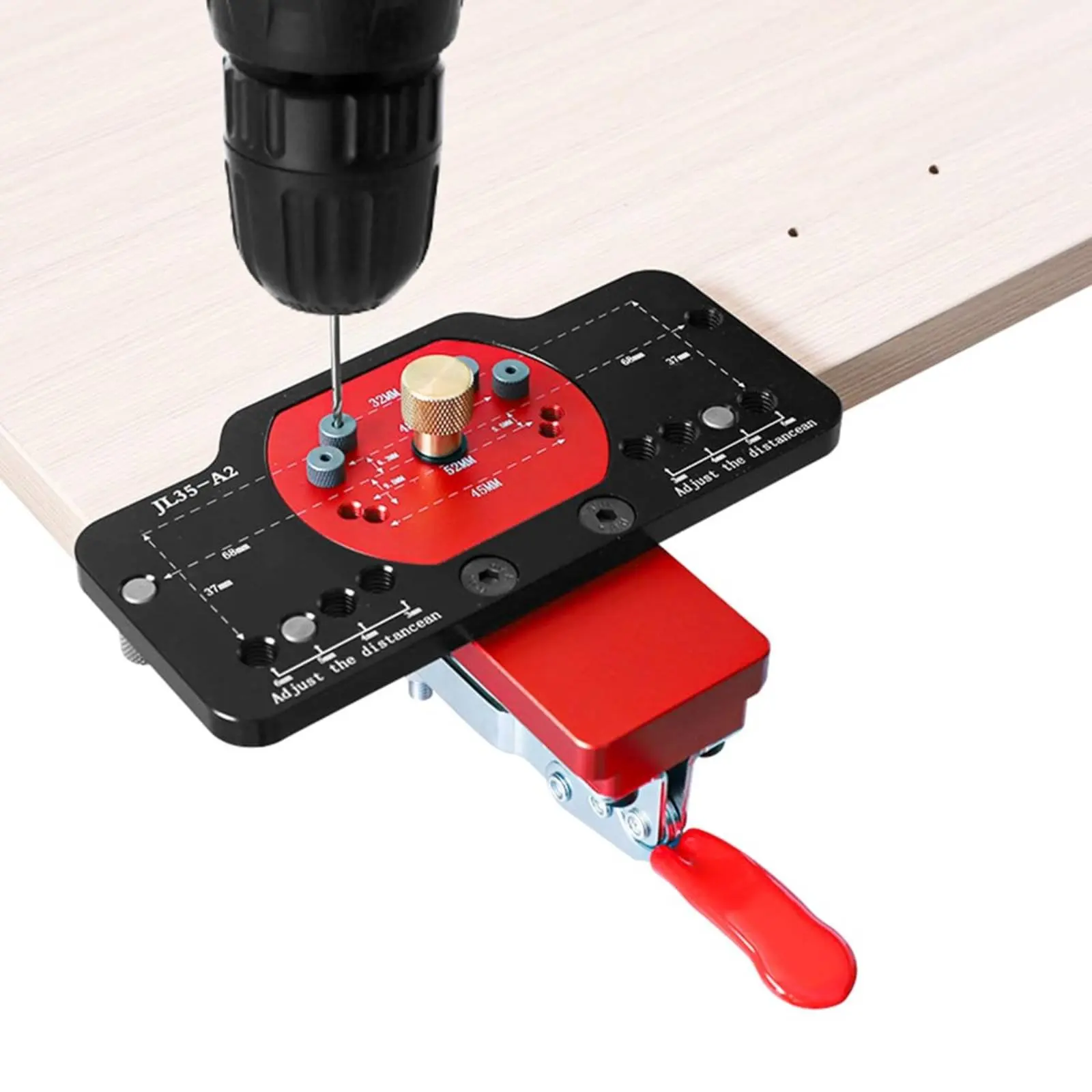 

35mm Hinge Drilling Jig Accurate Positioning 35 Mm Hinge Jig Cabinet Door Drilling Guide Easy Installation Aluminum Alloy